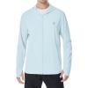 imageMens UPF 50 Sun Shirt Lightweight Moisture Wicking Full Zip Fishing Hoodie Hiking Jacket with Pockets and ThumbholesLight Blue