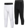imageRoadbox 34 Boys Compression Pants  Youth Kids Running Leggings Sports Tights for Football Basketball Baseball34 Black  White