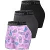 imageRoadbox 4quot Womens Spandex Compression Shorts 3 Pack Volleyball Shorts Athletic Biker Shorts for Workout Running Gym Yoga4blackgraypineapple Banana