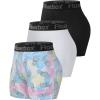 imageRoadbox 4quot Womens Spandex Compression Shorts 3 Pack Volleyball Shorts Athletic Biker Shorts for Workout Running Gym Yoga4blackwhitepineapple Leaves