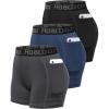 imageRoadbox 4quot Womens Spandex Compression Shorts 3 Pack Volleyball Shorts Athletic Biker Shorts for Workout Running Gym Yoga4pockets Blackgreyfog Blue