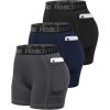 imageRoadbox 5 Womens Volleyball Compression Shorts with Pockets 3 Pack Spandex Workout Athletic Shorts for Running Gym Yoga5pockets Blackgreynavy