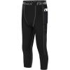 imageRoadbox Boys 34 Compression Leggings Pants Youth Sports Capri Running Tights Kids Basketball Base Layer with PocketsBlack