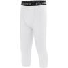 imageRoadbox Boys Compression LeggingsYouth Athletic Pants Capris TightsKids Sports Base Layer Basketball RunningWhite