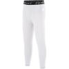 imageRoadbox Boys Compression Pants Youth Athletic Sports Legging with Pocket Base Layer Tights for Kids Running FootballWhite