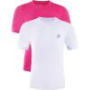 imageRoadbox Boys Compression Shirt Youth Short Sleeve Undershirts for Basketball Baseball Soccer Quick Dry Athletic Base LayerRose Red  White