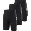 imageRoadbox Boys Compression Shorts Youth Boys Performance Athletic Spandex Underwear Kids Sports Shorts with Pockets3pack Black