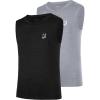 imageRoadbox Boys Compression Tank Tops Kids Athletic Sleeveless Shirts Youth Quick Dry Undershirts for Football Basketball2 Pack Blacklight Gray