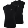imageRoadbox Boys Compression Tank Tops Youth Sleeveless Shirts Kids Athletic Quick Dry Undershirt Football Basketball T ShirtBblack