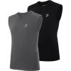 imageRoadbox Boys Compression Tank Tops Youth Sleeveless Shirts Kids Athletic Quick Dry Undershirt Football Basketball T ShirtBgrey