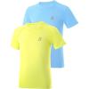 imageRoadbox Boys Rash Guard Swim Shirt UPF 50 Sun Protection Short Sleeve Quick Dry Rashguard Water Shirt for Kids2packlight Blue  Yellow