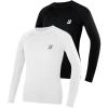 imageRoadbox Boys Youth Compression Shirts  Long Sleeve Athletic Undershirt Kids Quick Dry Base Layers for Baseball Soccer2packblack white