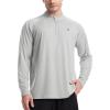 imageRoadbox Mens 14 Zip Pullover Long Sleeve UPF 50 UV Sun Protection Shirts Swim Rash Guard Tops for Running FishingLight Gray