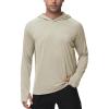 imageRoadbox Mens UPF 50 Fishing Shirts Long Sleeve UV Sun Hoodie Hiking Running Swim Athletic Workout ShirtA02gray Khaki