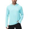 imageRoadbox Mens UPF 50 Fishing Shirts Long Sleeve UV Sun Hoodie Hiking Running Swim Athletic Workout ShirtA02light Water Blue