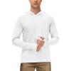 imageRoadbox Mens UPF 50 Fishing Shirts Long Sleeve UV Sun Protection Hoodie Rash Guard for Hiking Running Workout SwimmingWhite