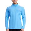 imageRoadbox Mens UPF 50 UV Sun Protection Shirts 14 Zip Athletic Pullover Long Sleeve Running Fishing Rash Guard TShirtBright Blue