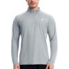 imageRoadbox Mens UPF 50 UV Sun Protection Shirts 14 Zip Athletic Pullover Long Sleeve Running Fishing Rash Guard TShirtLight Gray
