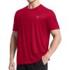 imageRoadbox Mens Workout Shirts Short Sleeve Quick Dry Athletic Running TShirt UPF 50 UV Sun Protection Sports Gym Tee TopsRed