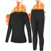 imageRoadbox Thermal Underwear for Women  Long Johns Fleece Lined Top ampamp Bottom Sets Skiing Base Layer Cold Weather WinterBalckbalck1