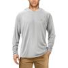 imageRoadbox UPF 50 Fishing Shirts for Men Long Sleeve UV Sun Protection Hoodie Outdoor Hiking Running Swimming Rash GuardNo Thumb Holegray