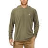imageRoadbox UPF 50 Fishing Shirts for Men Long Sleeve UV Sun Protection Hoodie Outdoor Hiking Running Swimming Rash GuardNo Thumb Holekhaki