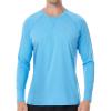 imageRoadbox UPF 50 Sun Shirts for Men UV Protection Long Sleeve Swim Shirt Lightweight Rash Guard for Fishing Hiking RunningLight Blue
