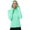 imageRoadbox Womens Sun Protection Hoodie UPF 50 Long Sleeve Hiking Fishing Hooded Shirt UV Rash Guard for WomenGreen