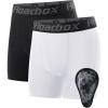 imageRoadbox Youth Boys Compression Shorts Kids Baseball Cup Underwear Football Boxer Briefs with Soft Protective Athletic Cup2 Pack Blackwhite1 Cup