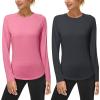 imageSizeL 2 Pack Womens Long Sleeve UV Sun Shirts UPF 50 Workout Swim Rash Guard Tops