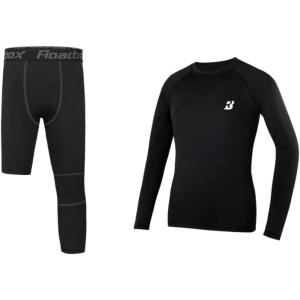 imageRoadbox Basketball Sports SetBoys One Leg Compression Pants and Boys Youth Compression ShirtsSizeXS