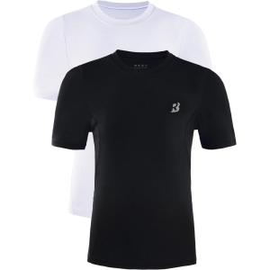 imageRoadbox Boys Compression Shirt Youth Short Sleeve Undershirts for Basketball Baseball Soccer Quick Dry Athletic Base LayerBlackwhite
