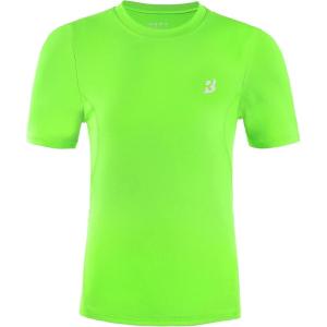 imageRoadbox Boys Compression Shirt Youth Short Sleeve Undershirts for Basketball Baseball Soccer Quick Dry Athletic Base LayerFluorescent Green