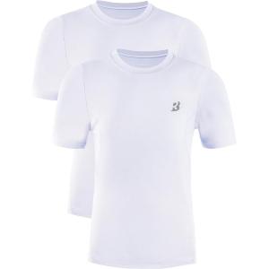 imageRoadbox Boys Compression Shirt Youth Short Sleeve Undershirts for Basketball Baseball Soccer Quick Dry Athletic Base LayerWhitewhite