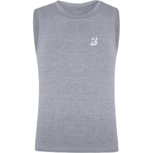 imageRoadbox Boys Compression Tank Tops Kids Athletic Sleeveless Shirts Youth Quick Dry Undershirts for Football BasketballLight Gray