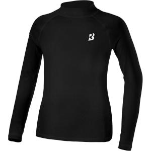 imageRoadbox Boys Girls Compression Shirts  Youth Long Sleeve Athletic Undershirt Mock Neck for Football Baseball Basketball1packblack