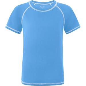 imageRoadbox Boys Rash Guard Short Sleeve Swim Shirt UPF 50 UV Water Shirts for Kids Surf Fishing Sun Protection RashguardMedium Blue