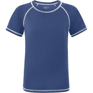 imageRoadbox Boys Rash Guard Short Sleeve Swim Shirt UPF 50 UV Water Shirts for Kids Surf Fishing Sun Protection RashguardSea Blue