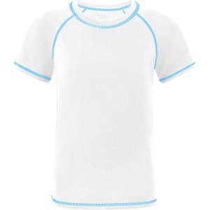 imageRoadbox Boys Rash Guard Short Sleeve Swim Shirt UPF 50 UV Water Shirts for Kids Surf Fishing Sun Protection RashguardWhite