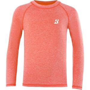 imageRoadbox Boys Rash Guard Swim Shirt UPF 50 Sun Protection Long Sleeve Quick Dry Swimming Fishing Shirts for Kids YouthFlowers Gray Red Orange