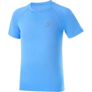 imageRoadbox Boys Rash Guard Swim Shirt UPF 50 Sun Protection Short Sleeve Quick Dry Rashguard Water Shirt for KidsMedium Blue
