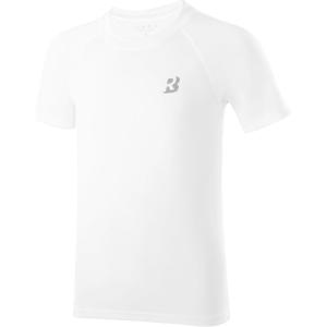 imageRoadbox Boys Rash Guard Swim Shirt UPF 50 Sun Protection Short Sleeve Quick Dry Rashguard Water Shirt for KidsWhite