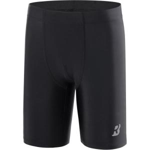 imageRoadbox Boys Swim Jammers Quick Dry Youth Competitive Swim Team Shorts UPF 50 Bathing Athletic Compression Swim TrunksBlack