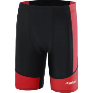 imageRoadbox Boys Swim Jammers Quick Dry Youth Competitive Swim Team Shorts UPF 50 Bathing Athletic Compression Swim TrunksBlack Hits Red