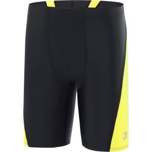 imageRoadbox Boys Swim Jammers Quick Dry Youth Competitive Swimsuit UPF 50 Bathing Kids Athletic Compression Swimming ShortsBlackLight Yellow