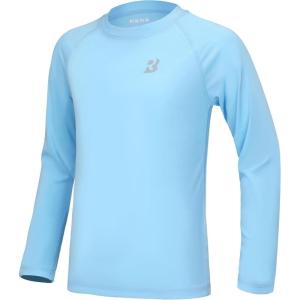 imageRoadbox Boys UPF 50 Rash Guard Swim Shirt Kids Long Sleeve Sun Protection Shirts Youth UV Athletic Beach Rashguard1 Pack Blue