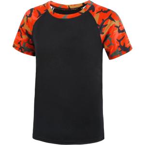 imageRoadbox Boys UPF 50 Rash Guard Swim Shirt Short Sleeve Water Surf Fishing Sun Shirts Kids Youth UV Protection RashguardBlack