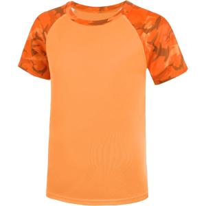 imageRoadbox Boys UPF 50 Rash Guard Swim Shirt Short Sleeve Water Surf Fishing Sun Shirts Kids Youth UV Protection RashguardOrange
