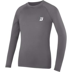 imageRoadbox Boys Youth Compression Shirts  Long Sleeve Athletic Undershirt Kids Quick Dry Base Layers for Baseball Soccer1packgray