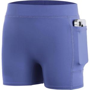 imageRoadbox Girls Volleyball Spandex Shorts Youth Biker Shorts with Pockets Athletic Compression Short for Yoga Gymnastics Dance1packhaze Blue